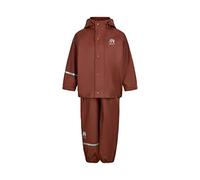Celavi Unisex Kinder Basic Rainwear Set -Solid Pu Regenjacke, Brown, 80 EU
