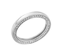 Fingerring CELESTA "Silber 925 rhodiniert mit 104 weißen Zirkonia-Steinen" Gr. 18,5, silber (silbergrau), Fingerringe, Damen, 058 (18,5), Silber 925 (Sterlingsilber), Fingerring (19023768-18,5) silber