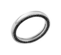 Fingerring CELESTA "Silber 925 rhodiniert mit 104 schwarzen Zirkonia-Steinen" Gr. 19, silber (silbergrau), Fingerringe, Damen, 060 (19,1), Silber 925 (Sterlingsilber), Fingerring (10520750-19) silberg