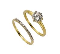 Celesta Gold Ring-Set 375/- Gold gelb 060 (19,1) Zirkonia weiß 360370496-2