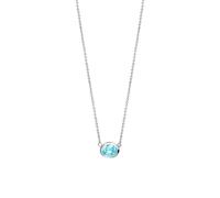 Celesta Silber Collier 925/- Sterling Silber 42+3cm Silbergrau Blautopas beh. blau 360252588-45