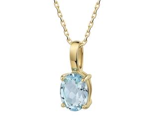 Celesta Anhänger mit Kette 375 Gelbgold Blautopas 375/- Gold beh. blau gelb vergoldet Damen
