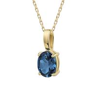 Celesta Anhänger mit Kette 375 Gelbgold Blautopas (beh) 375/- Gold beh. blau gelb vergoldet Damen