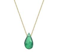 Celesta Collier 375 Gelbgold grüner Chalcedon 375/- Gold grün 42cm Damen