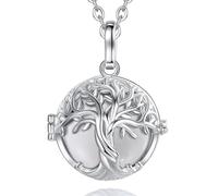 CELESTA Engels Rufer Kette mit Klangkugel Schwangerschaft Kette Lebensbaum Anhänger mit 76 und 114 cm Ketten, Werdende Mama Geschenk für Schwangere Freundin