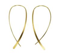 Paar Ohrhänger CELESTA "Silber 925 vergoldet 70mm lang matt glanz", gelb, Ohrringe, Damen, one-size, Silber 925 (Sterlingsilber) (660434-0) gelb