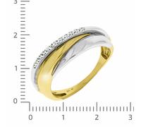 Fingerring CELESTA "375/- Gelbgold/Weißgold Zirkonia" Fingerringe Gr. 054 (17,2), Gold, bunt (mehrfarbig, weiß) Damen Fingerringe (87188865-17)