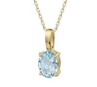 Celesta Gold Damen Anhänger mit Kette 375 Gelbgold Blautopas 375/- Gold 42cm Glänzend Blautopas beh. gelb 500341719-2