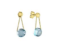 Celesta Ohrring 375/- Gold Blautopas beh. blau gelb vergoldet Weiss Damen