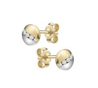 Celesta Gold Damen Ohrstecker 375 Gelbgold bicolor Zirkonia 375/- Gold 5,5cm Glänzend Zirkonia gelb 371320928-2