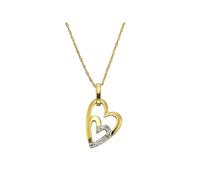 Celesta Gold Halskette 375/- Gelbgold 2farbig Zirkonia Herz Einheitsgröße