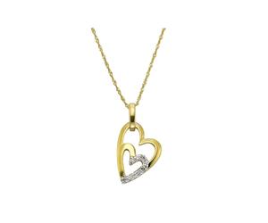 Celesta Gold Halskette 375/- Gelbgold 2farbig Zirkonia Herz Einheitsgröße