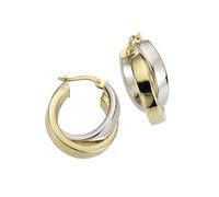 Paar Creolen CELESTA "333/- Gelbgold bicolor" Ohrringe Gr. ONE-SIZE, Gold, gelb Damen Creolen (497122-0)