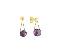 Paar Ohrhänger CELESTA "375/- Gelbgold Amethyst" Ohrringe Gr. ONE-SIZE, Gold, gelb (gelb, lila) Damen Ohrhänger (40741055-0)