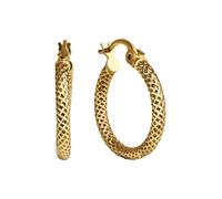 Paar Creolen CELESTA "375 Gold strukturiert" Ohrringe Gr. ONE-SIZE, Gold, gelb Damen Creolen (42198704-0)