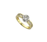 Celesta Fingerring CELESTA 375/- Gelbgold bicolor Zirkonia Damen Gr. 54