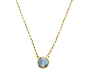 Celesta Halskette 375/- Gold Blautopas beh. blau 45cm Damen