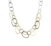 Collierkettchen CELESTA "Silber 925 zweifarbig glanz / diamantiert 45cm lang", weiß, Halsketten, Damen, 45cm, Silber 925 (Sterlingsilber), L: 45 B: 18mm, glänzend, B:18mm (49184165-0) weiß