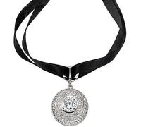 Celesta Kette Collier Anhänger Flügel Kristall Samt weiß schwarz Damen NEU