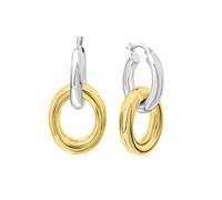 Celesta Silber Creolen Mit Einhänger 925/- Sterling Silber 3,0Cm Glänzend