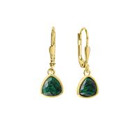 Celesta Ohrhänger 925/- Sterling Silber Malachit grün gelb vergoldet Damen