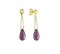 Paar Ohrhänger CELESTA "375 Gelbgold Amethyst" Ohrringe Gr. ONE-SIZE, Gold, gelb (gelb, lila) Damen Ohrhänger (69902800-0)