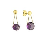 Paar Ohrhänger CELESTA "375/- Gelbgold Amethyst" Ohrringe Gr. ONE-SIZE, Gold, gelb (gelb, lila) Damen Ohrhänger (40741055-0)