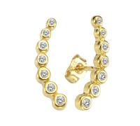 Paar Ohrstecker CELESTA "375/- Gelbgold Zirkonia", gelb (gelb, weiß), Ohrringe, Damen, one-size, Gold (40054925-0) gelb, weiß