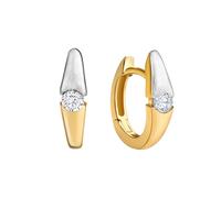 Celesta Gold Ohrring 375/- Gold Zirkonia Weiß 1,1Cm Bicolor