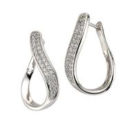 CELESTA Creolen »925/- Sterling Silber Zirkonia«, weiß