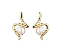 Paar Ohrstecker CELESTA "925 Sterling Silber vergoldet Perle", gelb, Ohrringe, Damen, one-size, Silber 925 (Sterlingsilber) (94318802-0) gelb