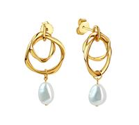 Paar Ohrstecker VIVANCE "925/- Sterling Silber vergoldet Süßwasserperle", gelb (gelb, weiß), Ohrringe, Damen, one-size, Silber 925 (Sterlingsilber) (81591365-0) gelb, weiß