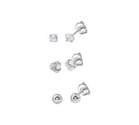 Celesta Ohrstecker Set 925 Sterling Silber rhodiniert Zirkonia 925/- weiß Damen