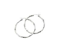 Firetti Paar Creolen »Basic, diamantiert«, silber, 40
