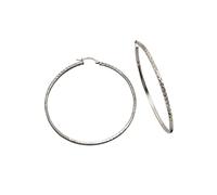 Paar Creolen CELESTA "925 Silber rhodiniert 6,0cm", weiß, Ohrringe, Damen, ONE-SIZE, Silber 925 (Sterlingsilber) (40514503-0) weiß