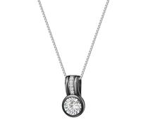 Celesta Silber Damen Anhänger mit Kette 925 Silber rhodiniert/schwarz Zirkonia 925/- Sterling Silber 42cm Glänzend Zirkonia weiß 500245588