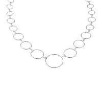 Celesta Silber Damen Collier 925 Silber rhodiniert 925/- Sterling Silber 42+3cm Gehämmert ohne weiß 352250093R