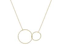 Celesta Silber Damen Collier 925 Silber vergoldet 925/- Sterling Silber 42+3cm Gehämmert ohne gelb 352250094V