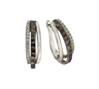 CELESTA Creolen »925/- Sterling Silber bicolor Zirkonia«, weiß/schwarz