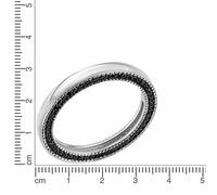 Celesta Silber Ring 925/- Sterling Silber Zirkonia Schwarz Glänzend (Größe: 054 (17,2))