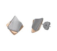 Paar Ohrstecker CELESTA "Silber 925 zweifarbig satiniert und glänzend", silber (silbergrau), Ohrringe, Damen, one-size, Silber 925 (Sterlingsilber) (41627141-0) silbergrau