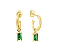 Paar Ohrstecker CELESTA "925 Sterling Silber vergoldet Zirkonia grün", gelb (gelb, grün), Ohrringe, Damen, one-size, Silber 925 (Sterlingsilber) (48585347-0) gelb, grün