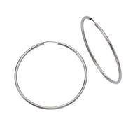 Celesta Silber Damen Creolen 925/- Sterling Silber 5,0cm Glänzend weiß 299210055R