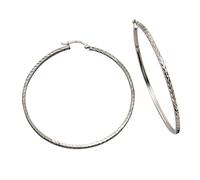 Paar Creolen CELESTA "925 Silber rhodiniert 6,0cm", weiß, Ohrringe, Damen, ONE-SIZE, Silber 925 (Sterlingsilber) (40514503-0) weiß