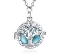 CELESTIA Engelsrufer Kette mit Klangkugel, Schwangerschaft Bola Kette Lebensbaum mit 2 Ketten - Prenatal Schutzengel Schmuck für Schwangere, Mommy to be Schmuck Geschenkidee für Werdende Mutter