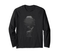 Celestial Stag Tree of Life Moonlit Fantasy Nature Artwork Langarmshirt
