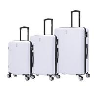 CELIMS - Hartschalen-Kofferset 3-teilig | Handgepäck + Mittlerer + Großer | 55cm + 65cm + 75cm | Kofferset 3-teilig | Weiß