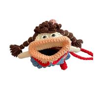 Cell Phone Purse - Knitted Pouch, lustiges Design, Puppenzubehör, Sausage Mouth Styling Feature, niedliche Mini-Holder Lightweight | Portable Carrying Bag Novelty Fashion Item, Outdoor Shopping, Rot