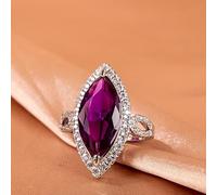 Cellacity Classic Silber 925 Ringe mit 10 * 20 mm großen Amethyst-Edelstein-Pferdeauge-Zirkon-Dame Fine Jewelry Women Party Wholesale