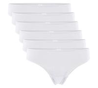 Celodoro Damen String Tanga (6er Pack), Mini-Slips aus Quick Dry-Fasern - Weiß L